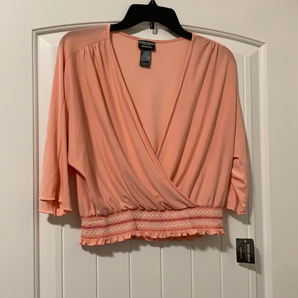 BISOU BISOU Peach Shirt Size M
